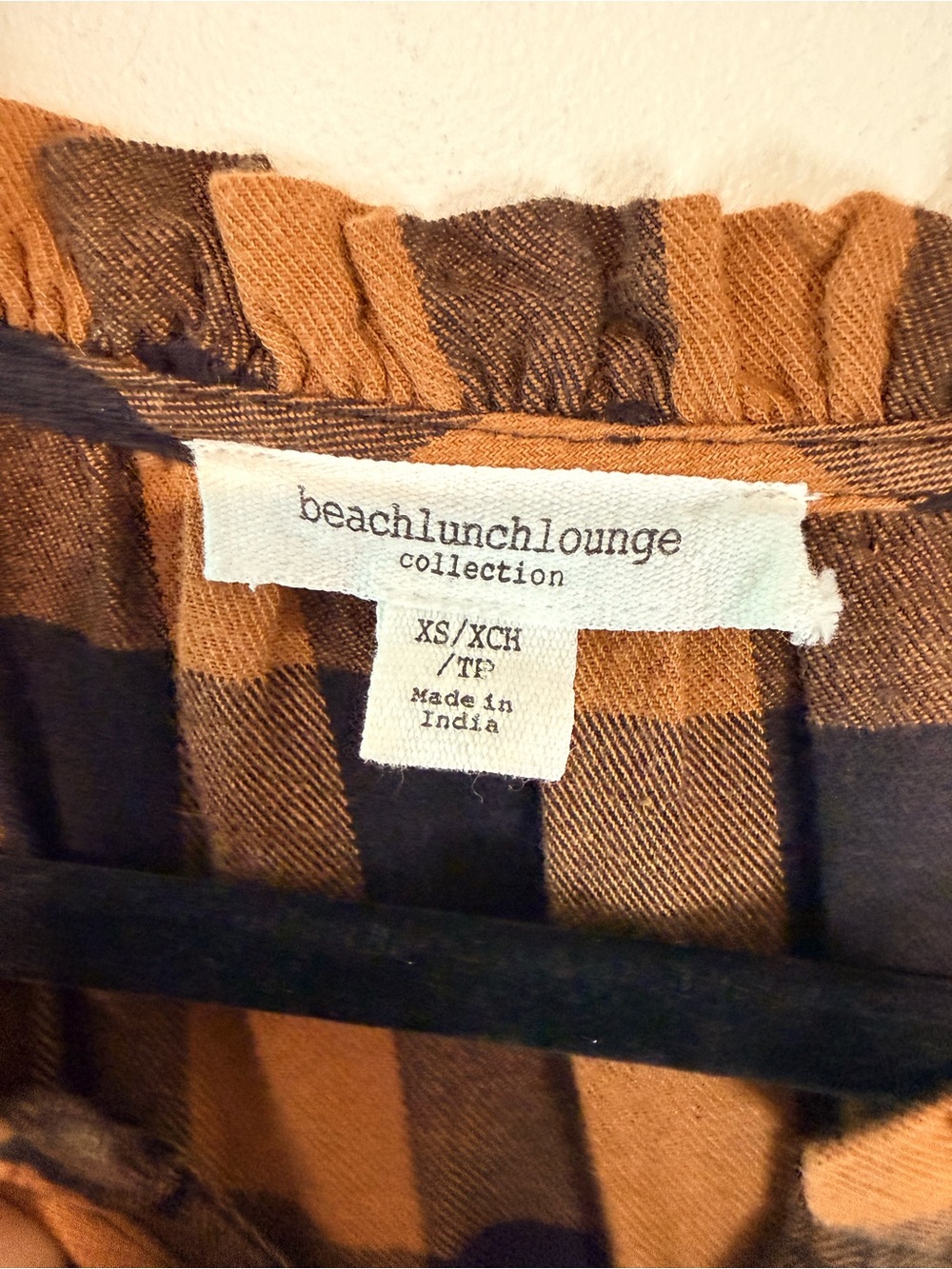 BeachLunchLounge Buffalo Plaid Tiered Dress XS Cottagecore Boho Fall Dress - Picture 4 of 7